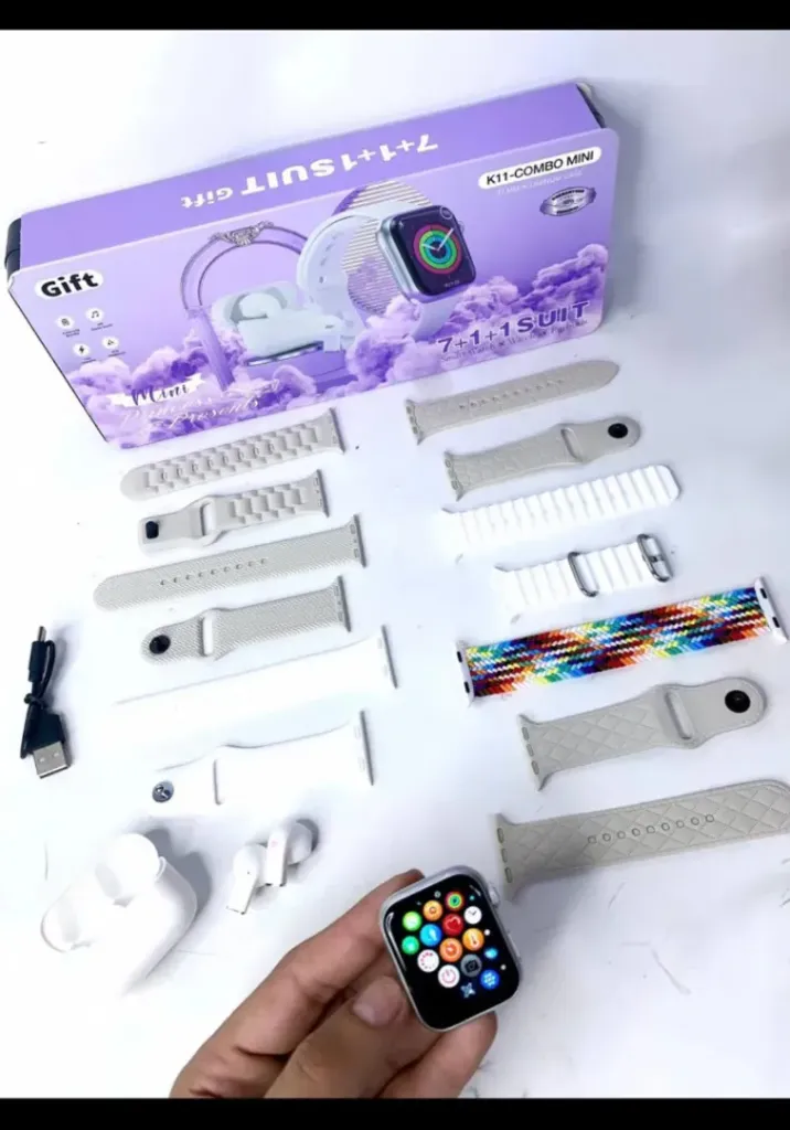 SET SMART WATCH RELOJ INTELIGENTE Y AUDIFONOS K11-COMBO MINI...webp