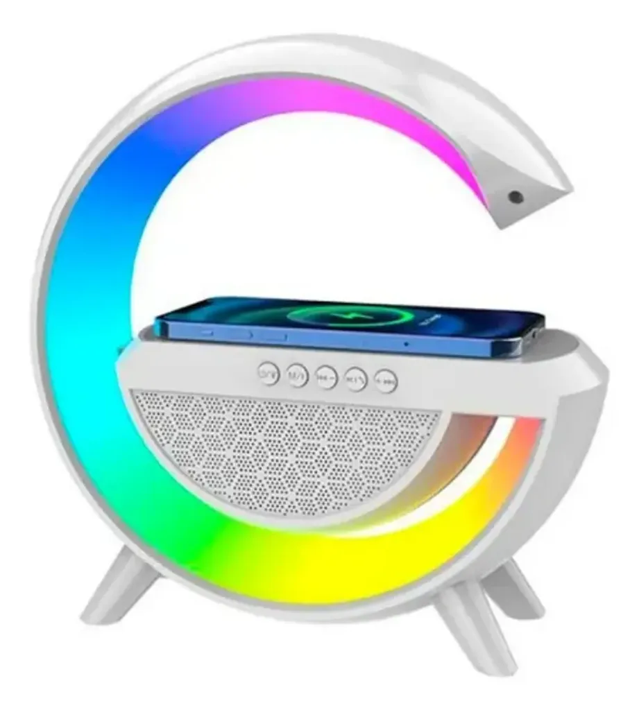 LAMPARA SOUND PARLANTE CARGADOR INDUCCION RGB BLUETOOTH SEISA....webp