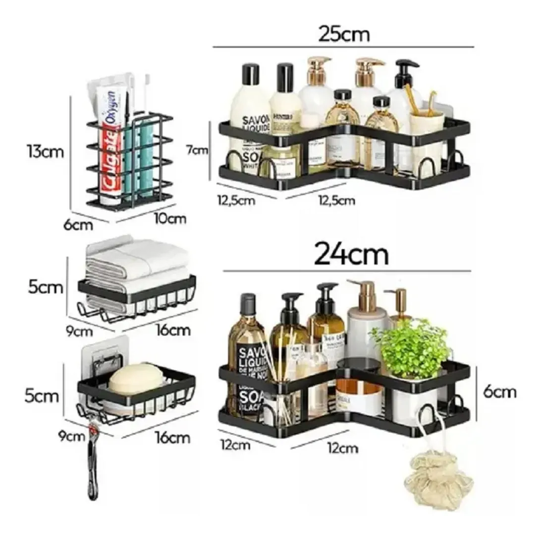 [64b441] ORGANIZADOR BAÑO ESQUINERO 5pcs CORNER SHOWER CADDY